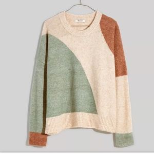 Madewell Plus Cedarbrook Pullover Sweater in Colorblock size L-New